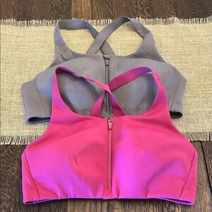 CRZ YOGA Womens Zip Front High Impact Sports Bras